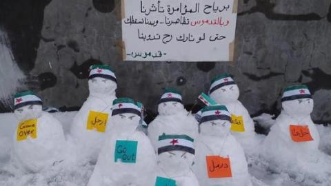 Snowmen protesting. Source: facebook.