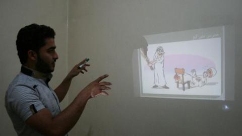 Activist during one of the workshops. Source: Syrian Nonviolence Movement´s official page