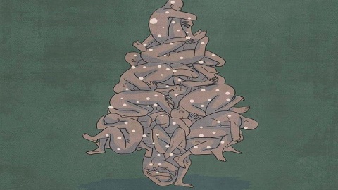 Syrian christmas tree, by artist Sulafa Hijazi. Source: Sulafa Hijazi Facebook page.