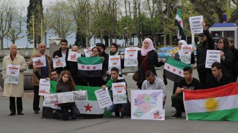 Some of the activist behind the Homs Day campaign. Source: The campaign's Facebook page.