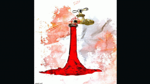 عمل فني بعنوان حصار حنيفية مي لأحمد العربي. المصدر: الصفحة الرسمية للفنان