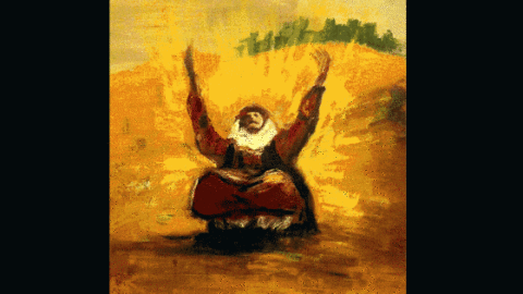 Painting dedicated to Kobani by Syrian-Kurdish artist Zaria Zardasht. Source: the artist's Facebook page