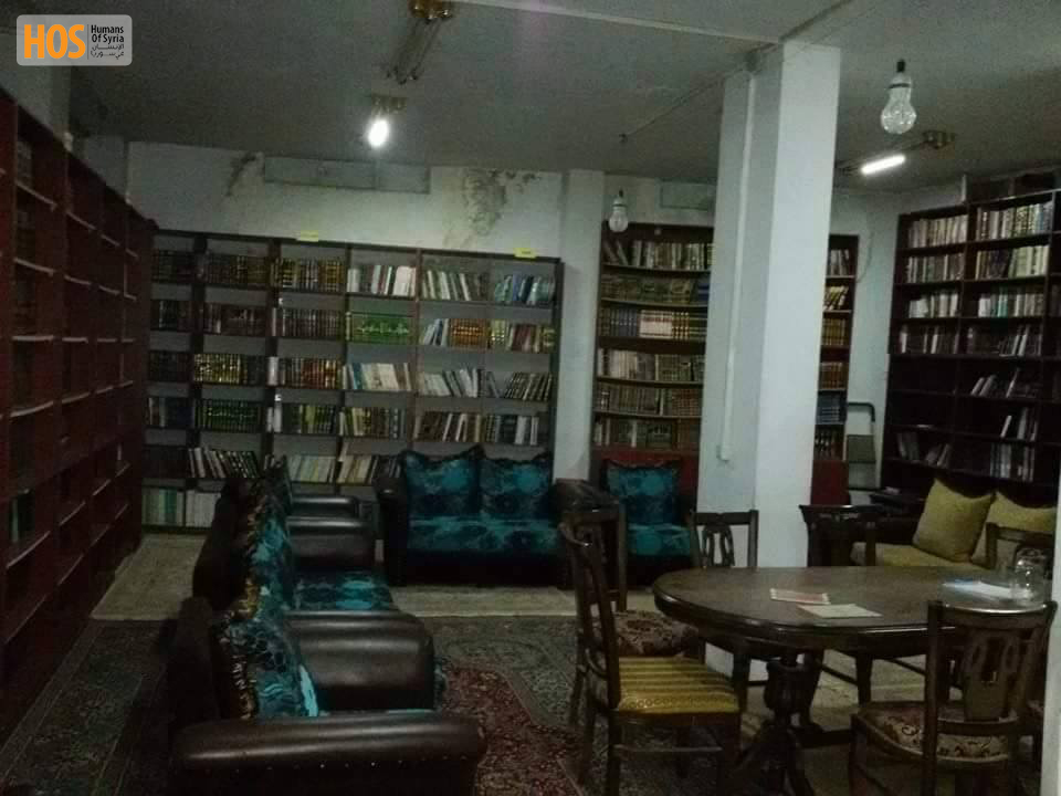 صورة للمكتبة. المصدر: صفحة الإنسان في سوريا على الفيسبوك