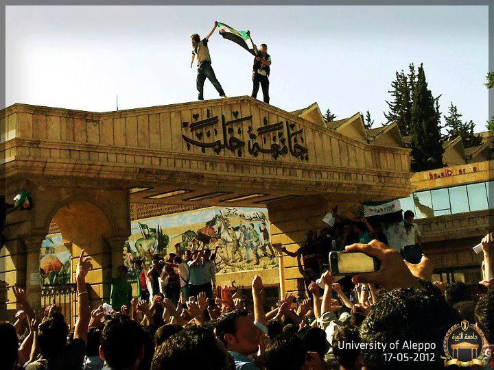 One of the demonstrations at the University of Aleppo/Source: All4Syria