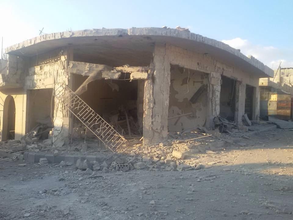 [The aftermath of Russian bombardment on the village/ Source: Teir Maalah Direct Facebook Page].